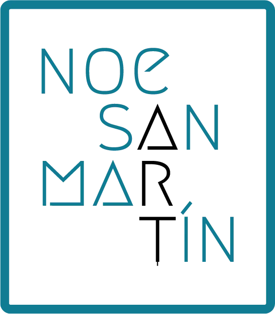 Logotipo negro y turquesa de Noe San Martín Art
